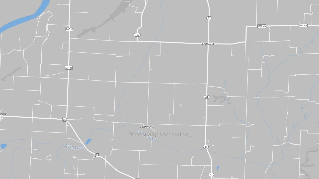 Bike Grade map of Stanhope, MO