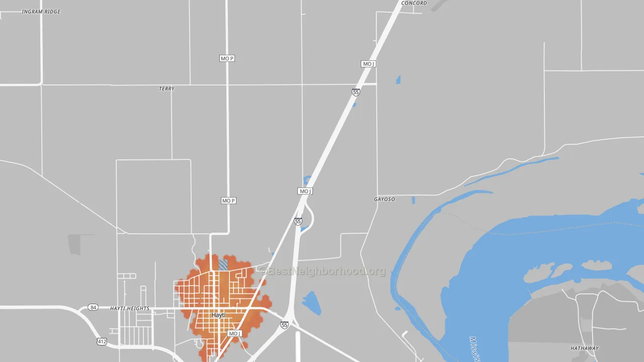 Bike Grade map of Stanley, MO