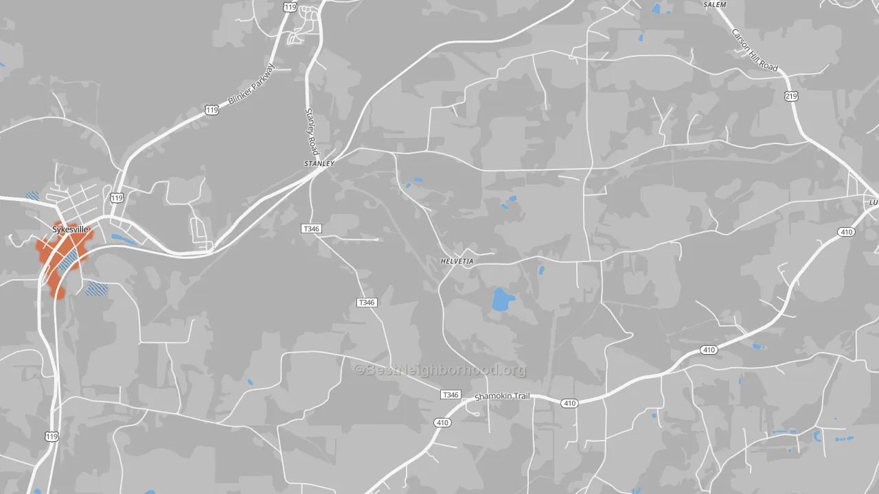 Bike Grade map of Stanley, PA