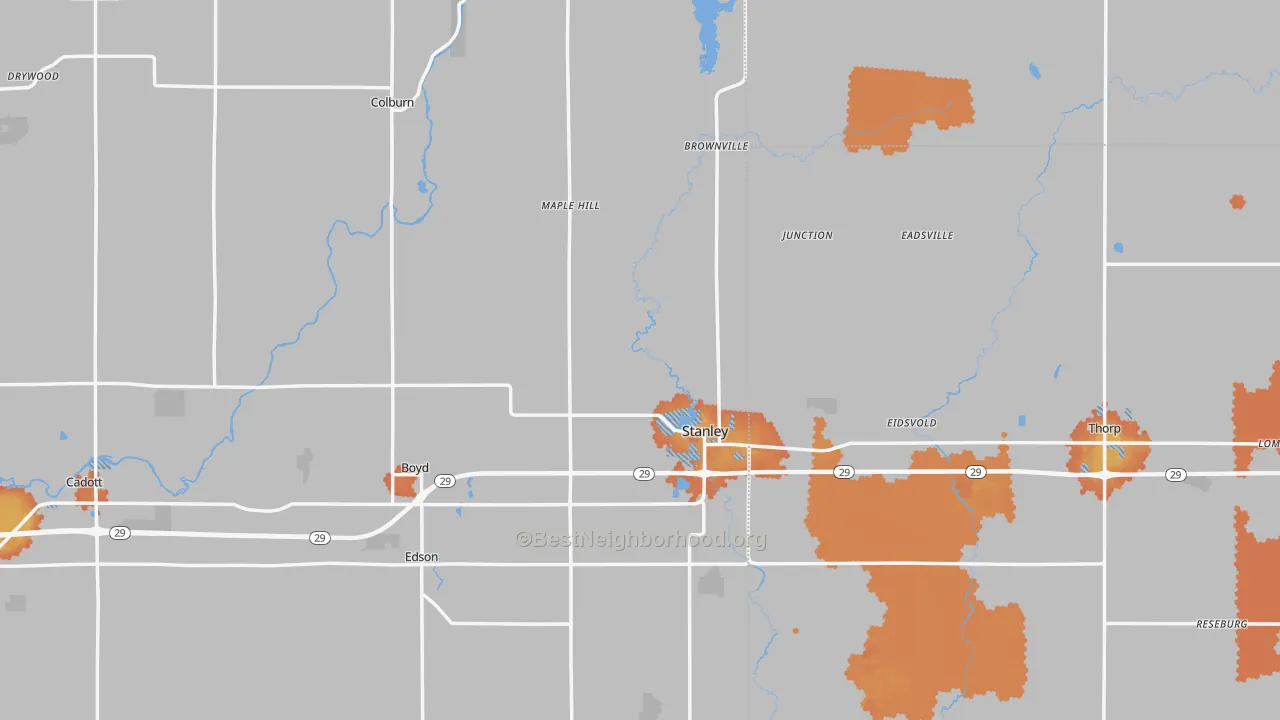 Bike Grade map of Stanley, WI