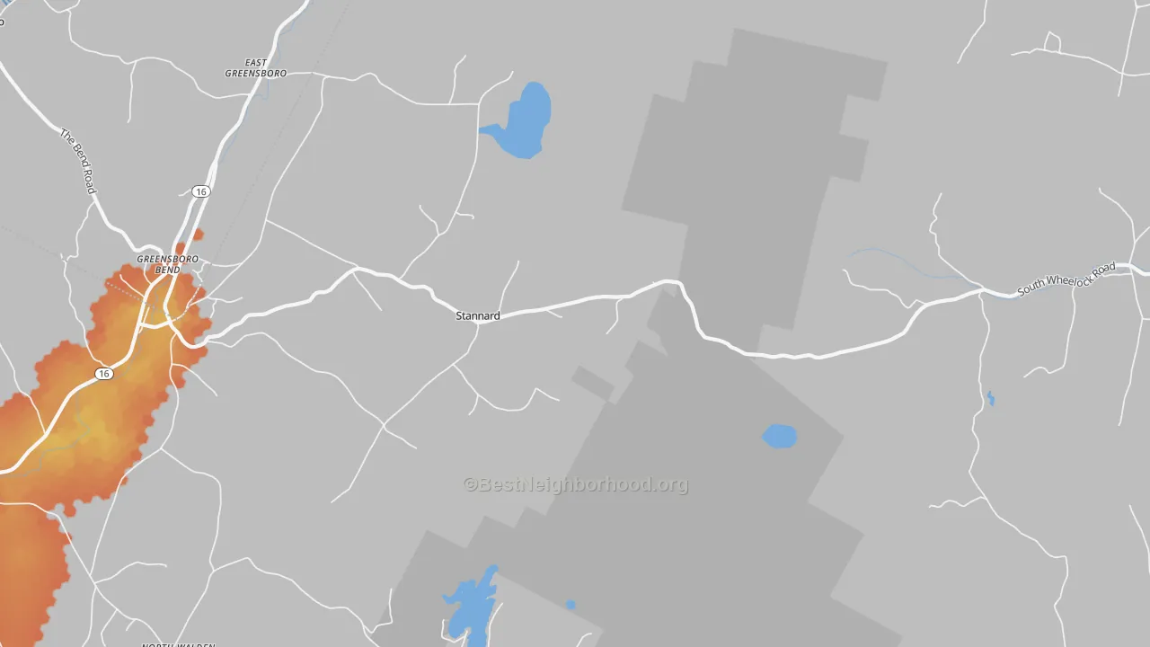 Bike Grade map of Stannard, VT