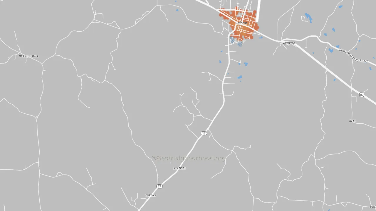 Bike Grade map of Stansel, AL