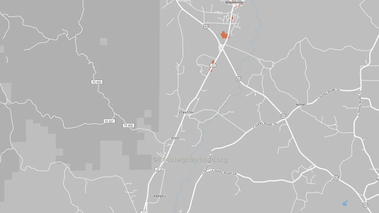 Bike Grade map of Stanton, AL