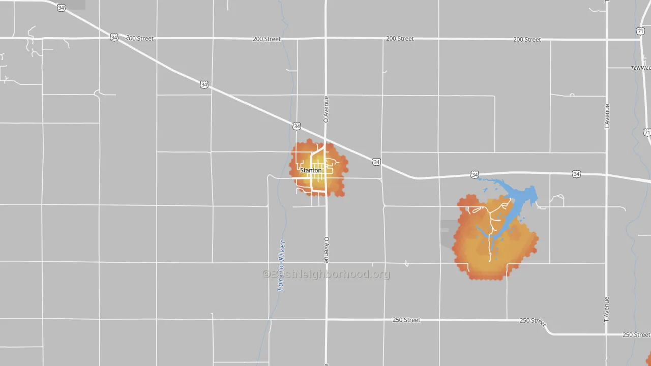 Bike Grade map of Stanton, IA