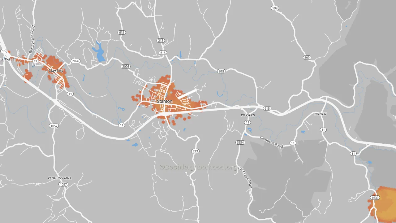 Bike Grade map of Stanton, KY