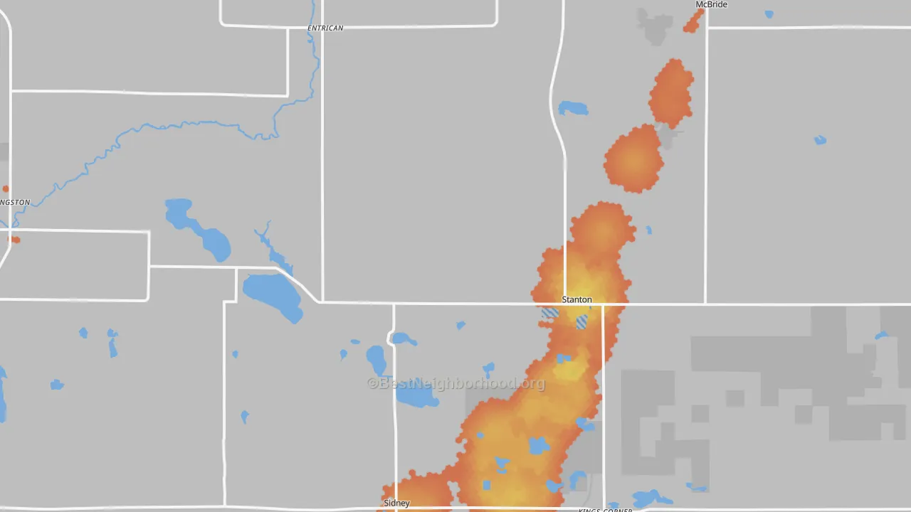 Bike Grade map of Stanton, MI