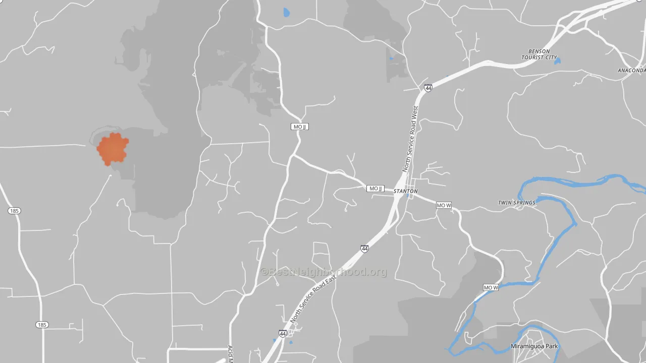Bike Grade map of Stanton, MO