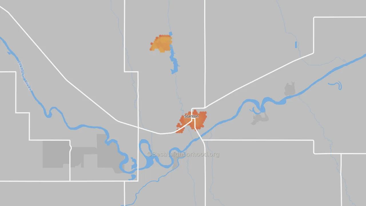 Bike Grade map of Stanton, NE