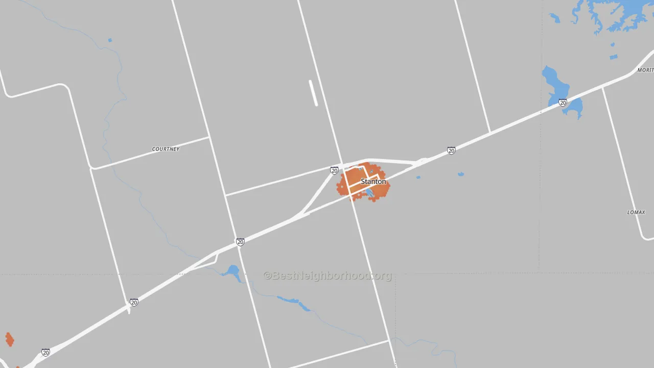 Bike Grade map of Stanton, TX