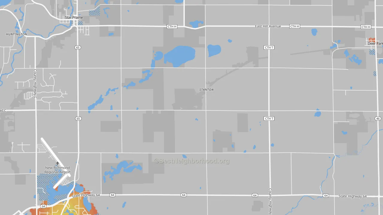 Bike Grade map of Stanton, WI