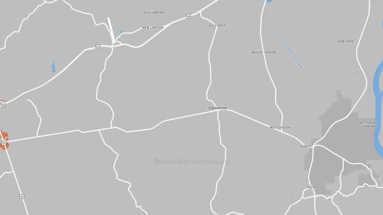 Bike Grade map of Stantonville, TN