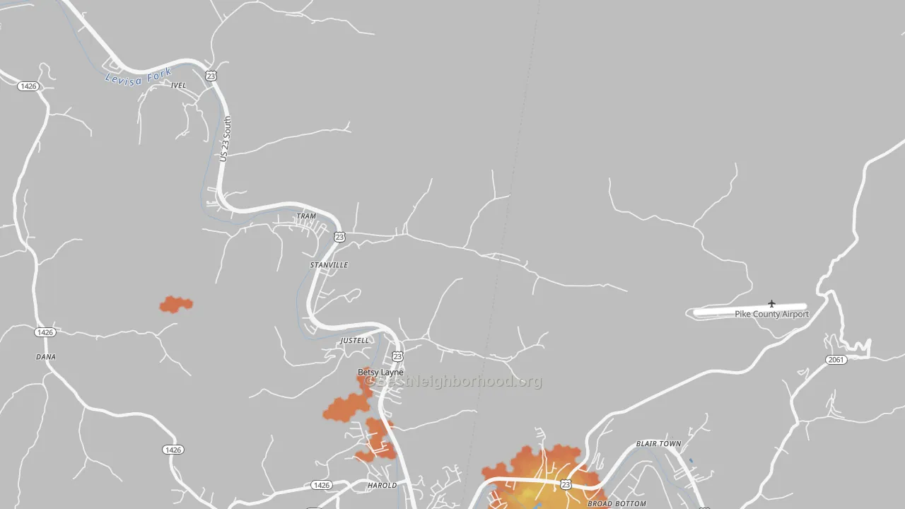Bike Grade map of Stanville, KY