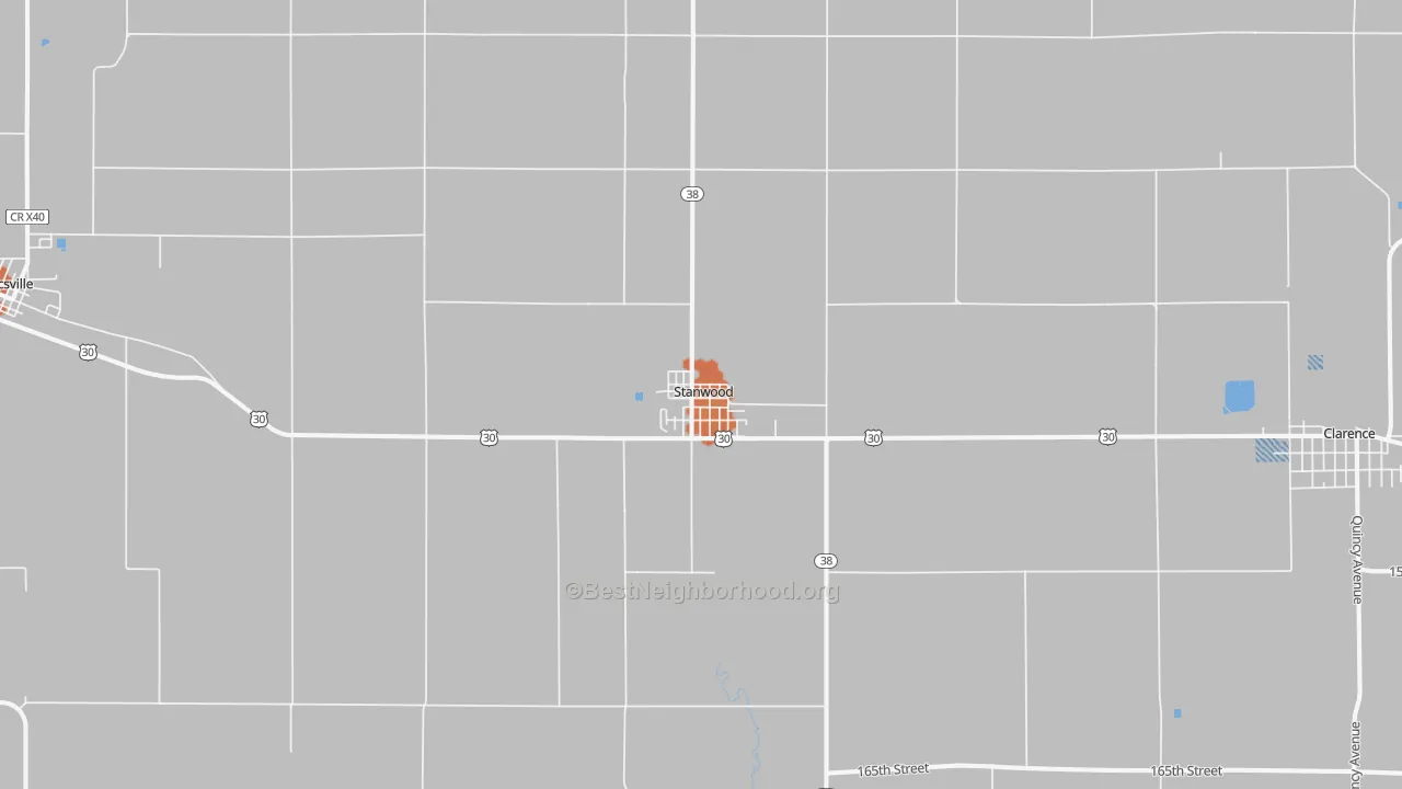 Bike Grade map of Stanwood, IA