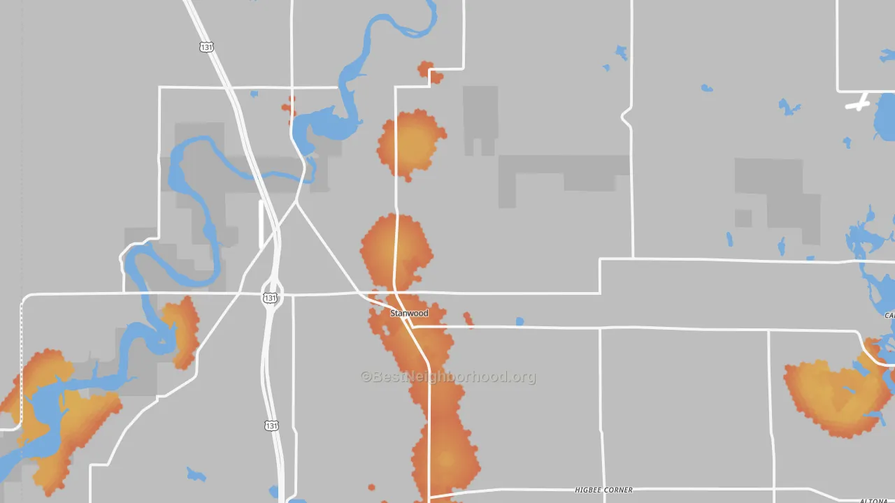 Bike Grade map of Stanwood, MI