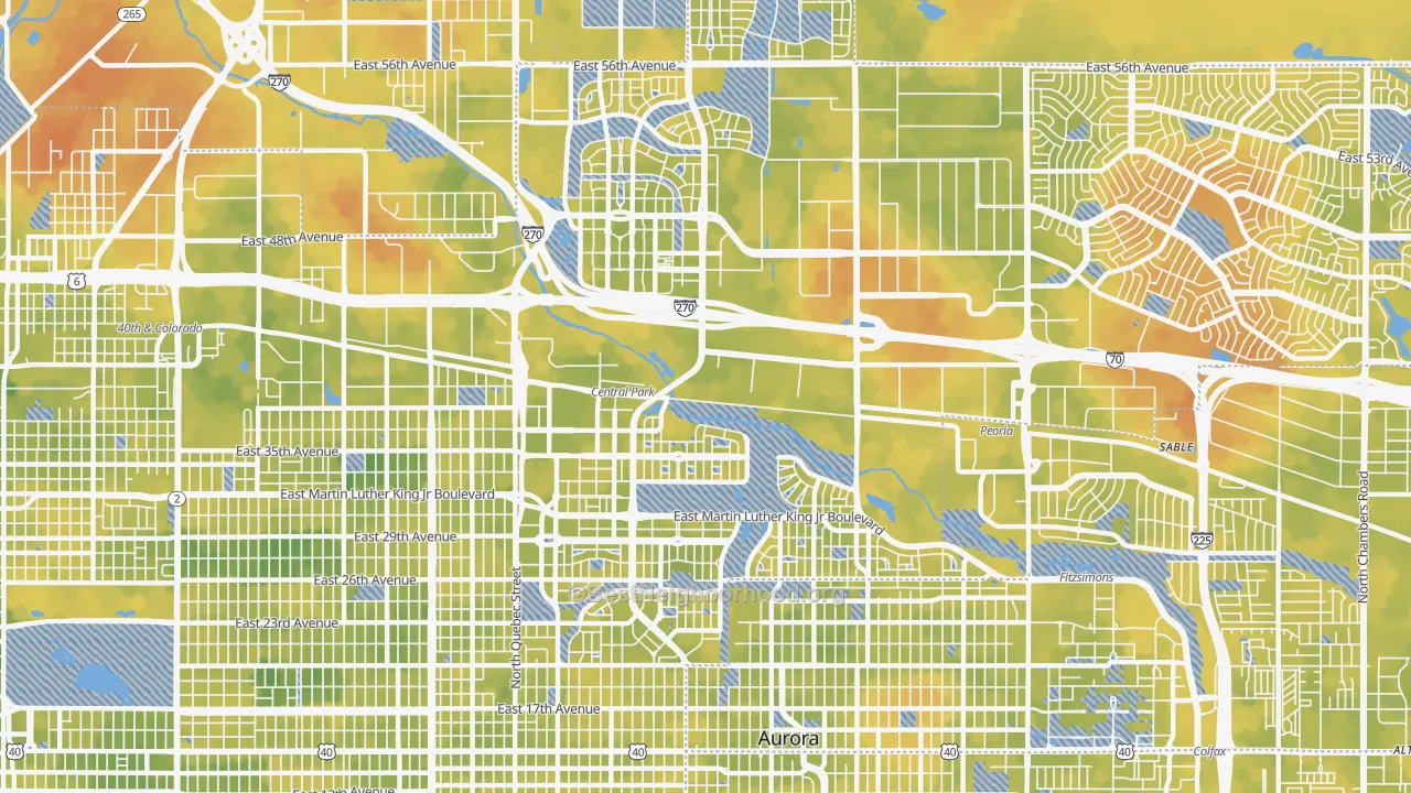 Bike Grade map of Stapleton, Denver, CO