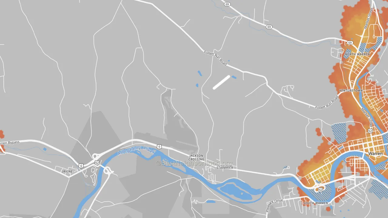 Bike Grade map of Starbrick, PA