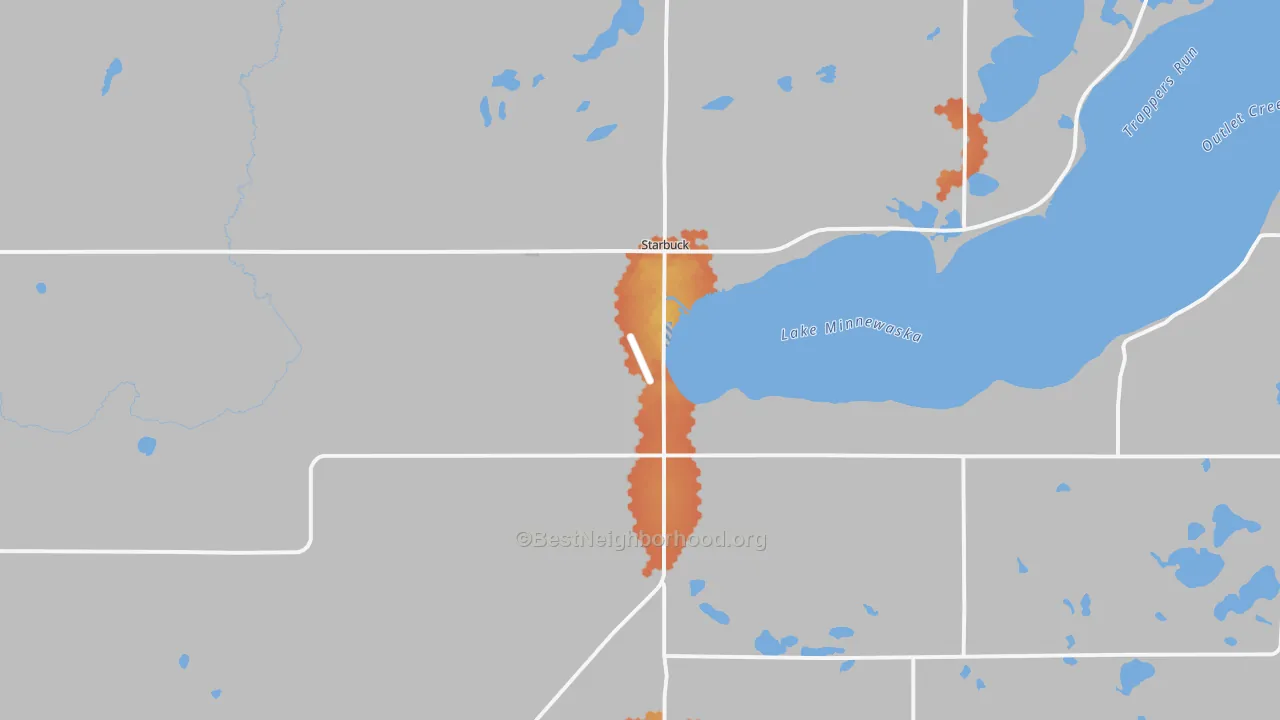 Bike Grade map of Starbuck, MN