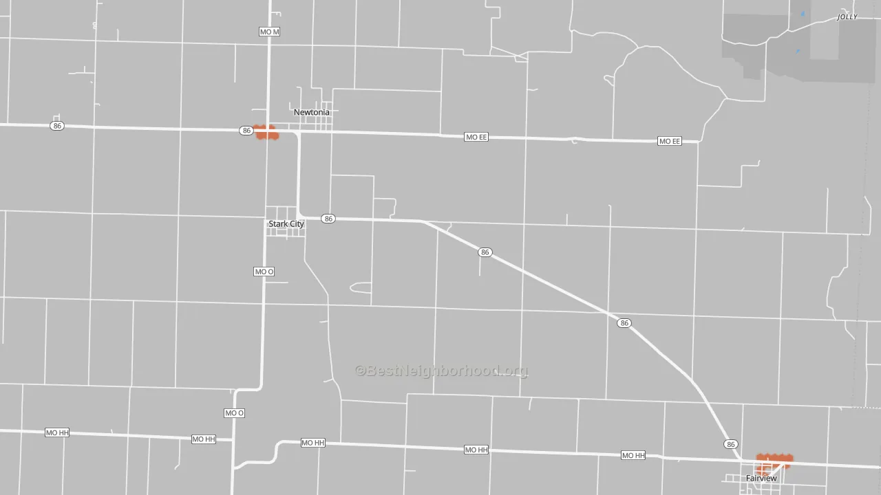 Bike Grade map of Stark City, MO