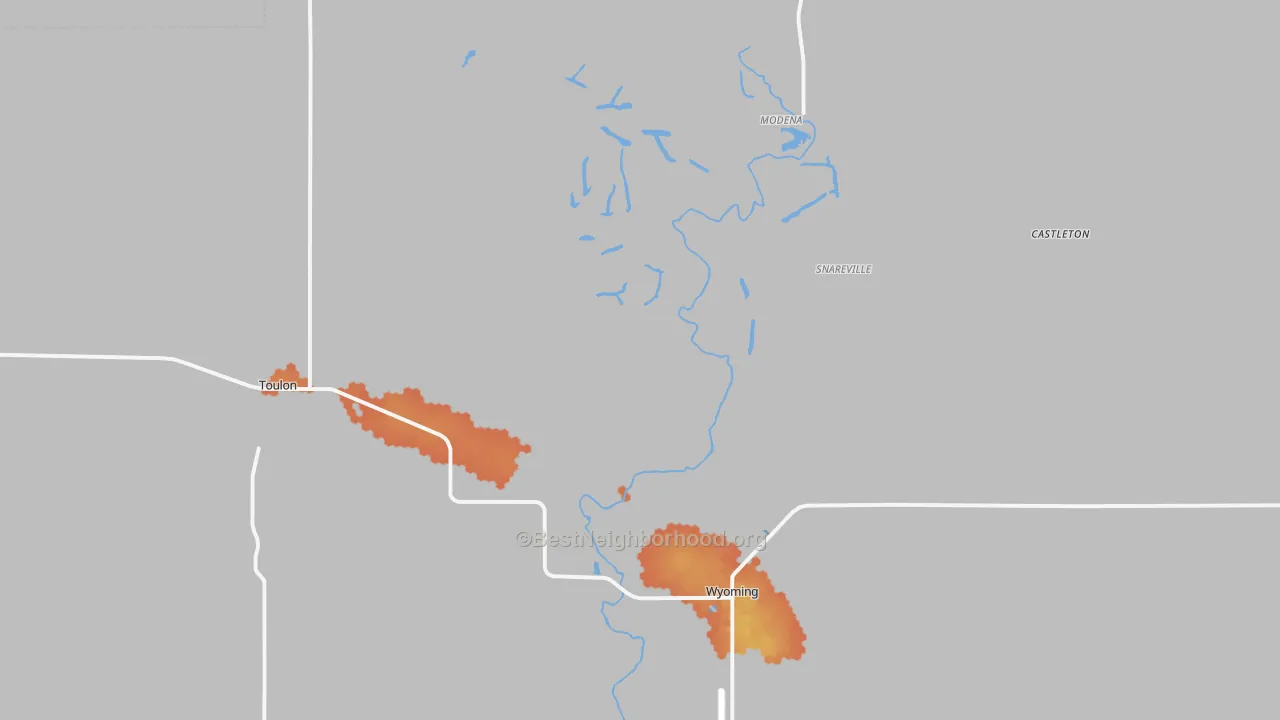 Bike Grade map of Stark County, IL