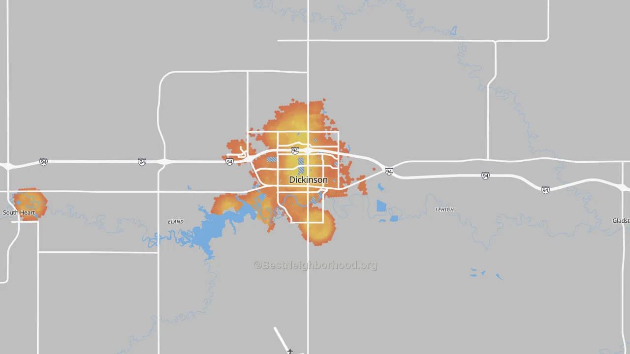 Bike Grade map of Stark County, ND