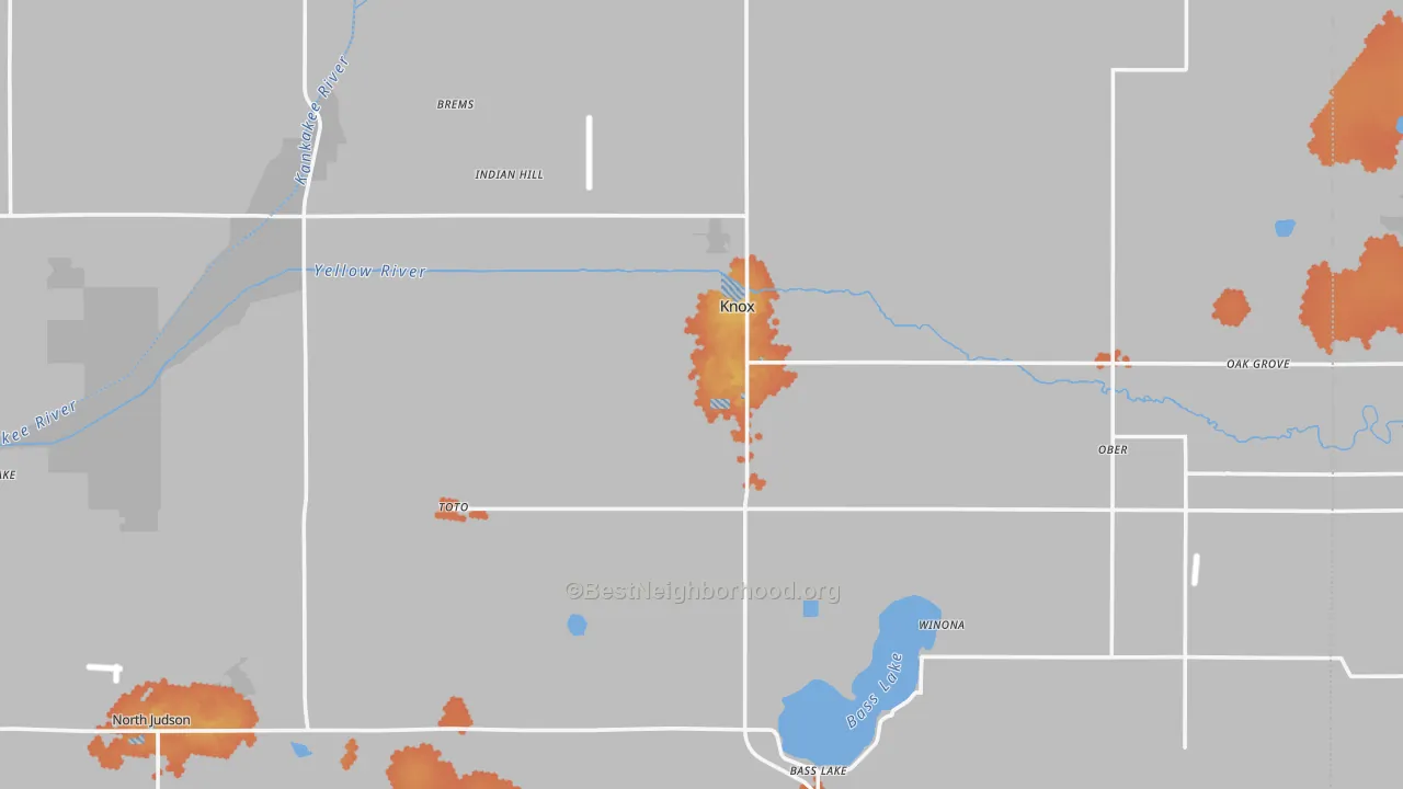 Bike Grade map of Starke County, IN