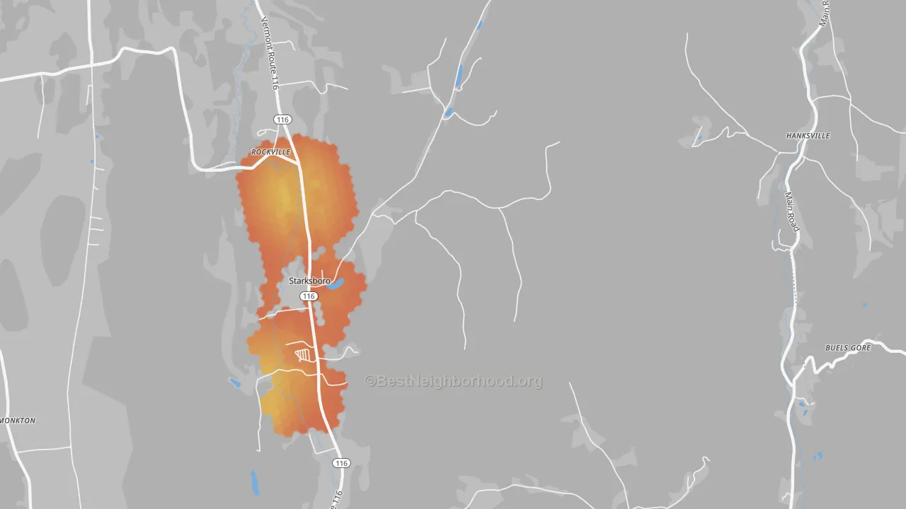 Bike Grade map of Starksboro, VT