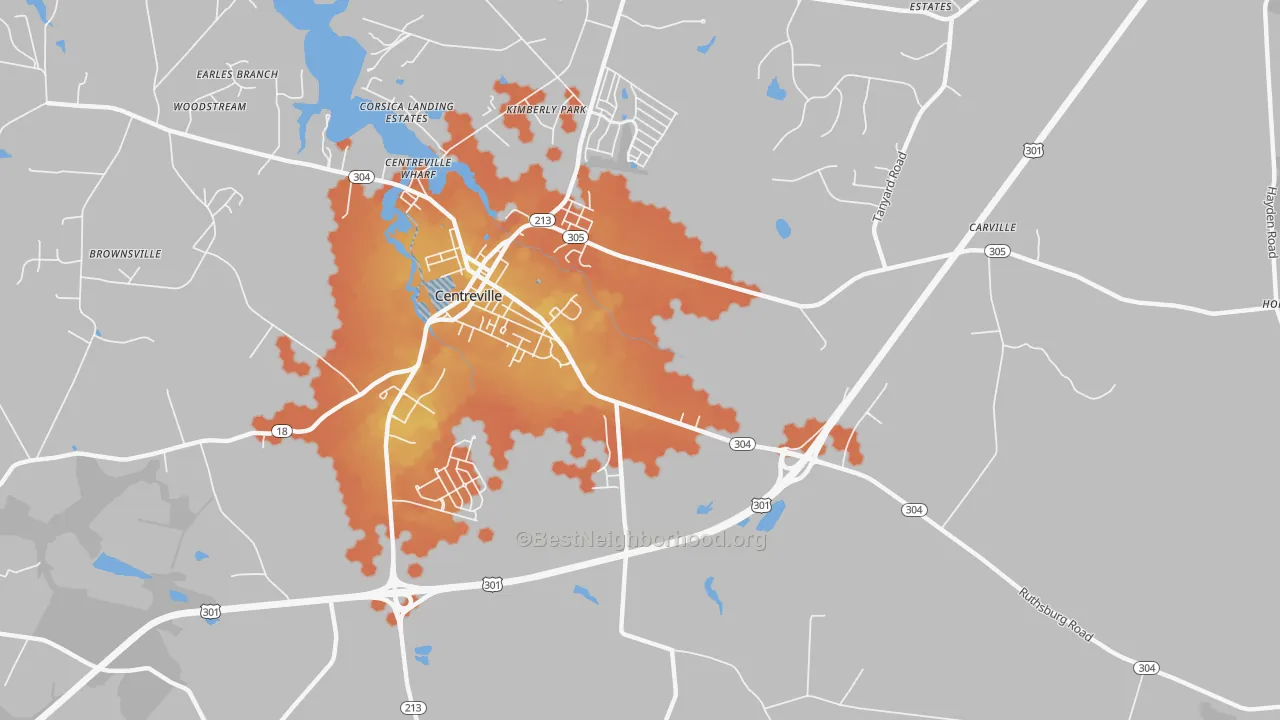 Bike Grade map of Starr, MD