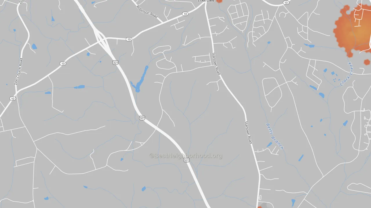 Bike Grade map of Startown, NC