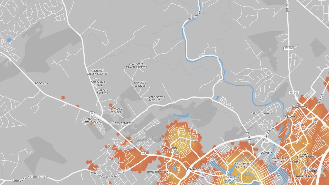 Bike Grade map of Startzville, TX