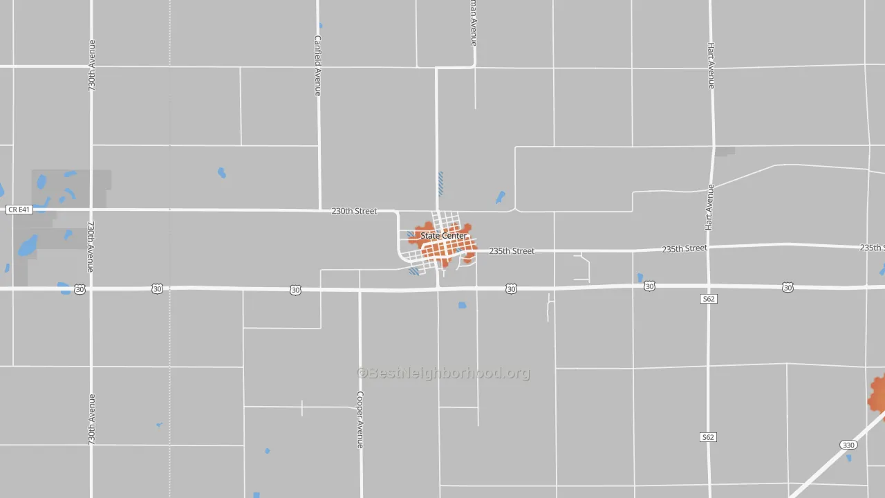 Bike Grade map of State Center, IA