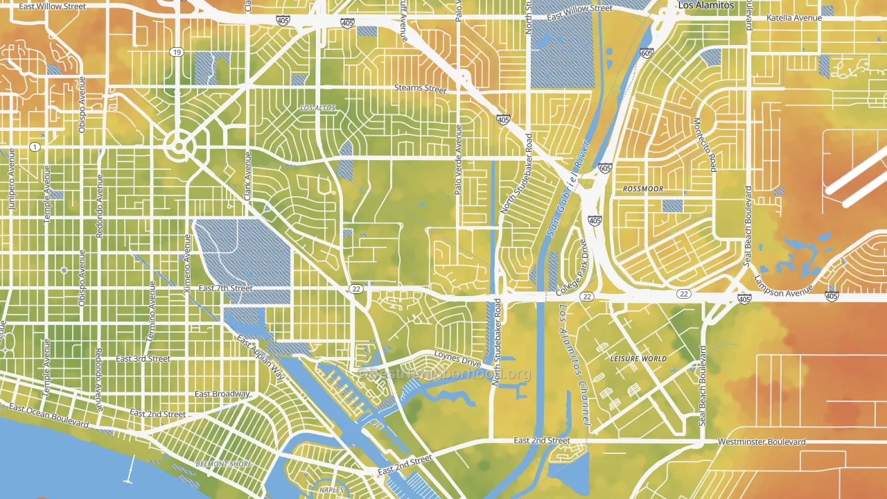 Bike Grade map of State College Area, Long Beach, CA
