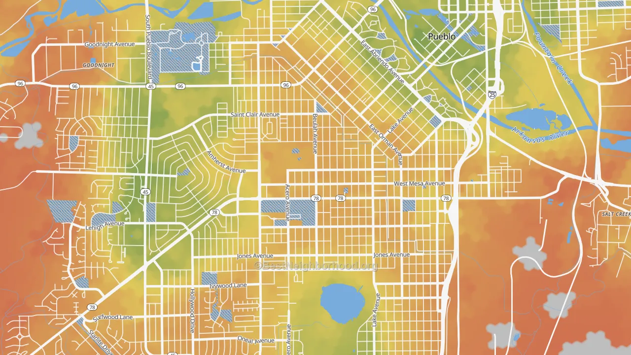 Bike Grade map of State Fair, Pueblo, CO