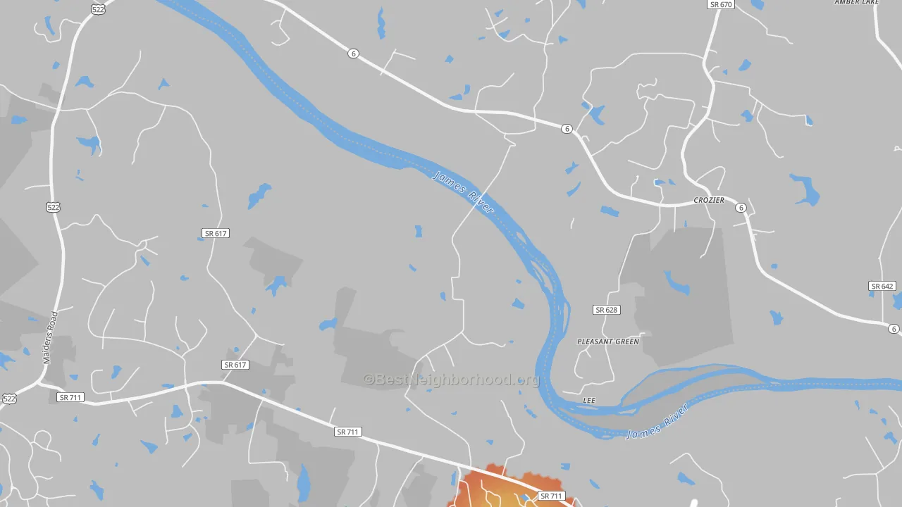 Bike Grade map of State Farm, VA