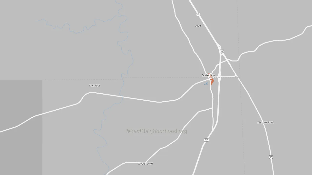 Bike Grade map of State Line, MS