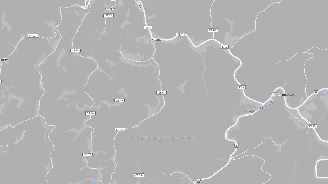 Bike Grade map of Staten, WV