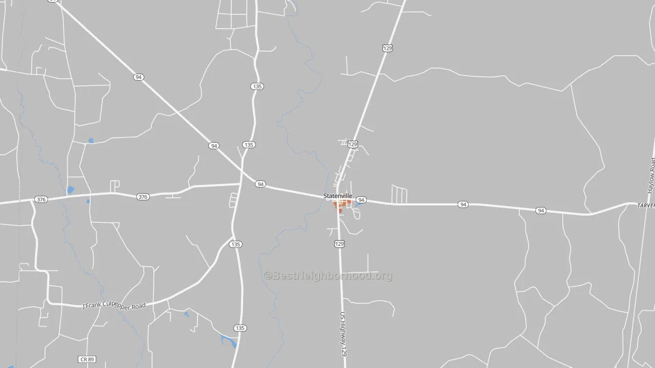 Bike Grade map of Statenville, GA