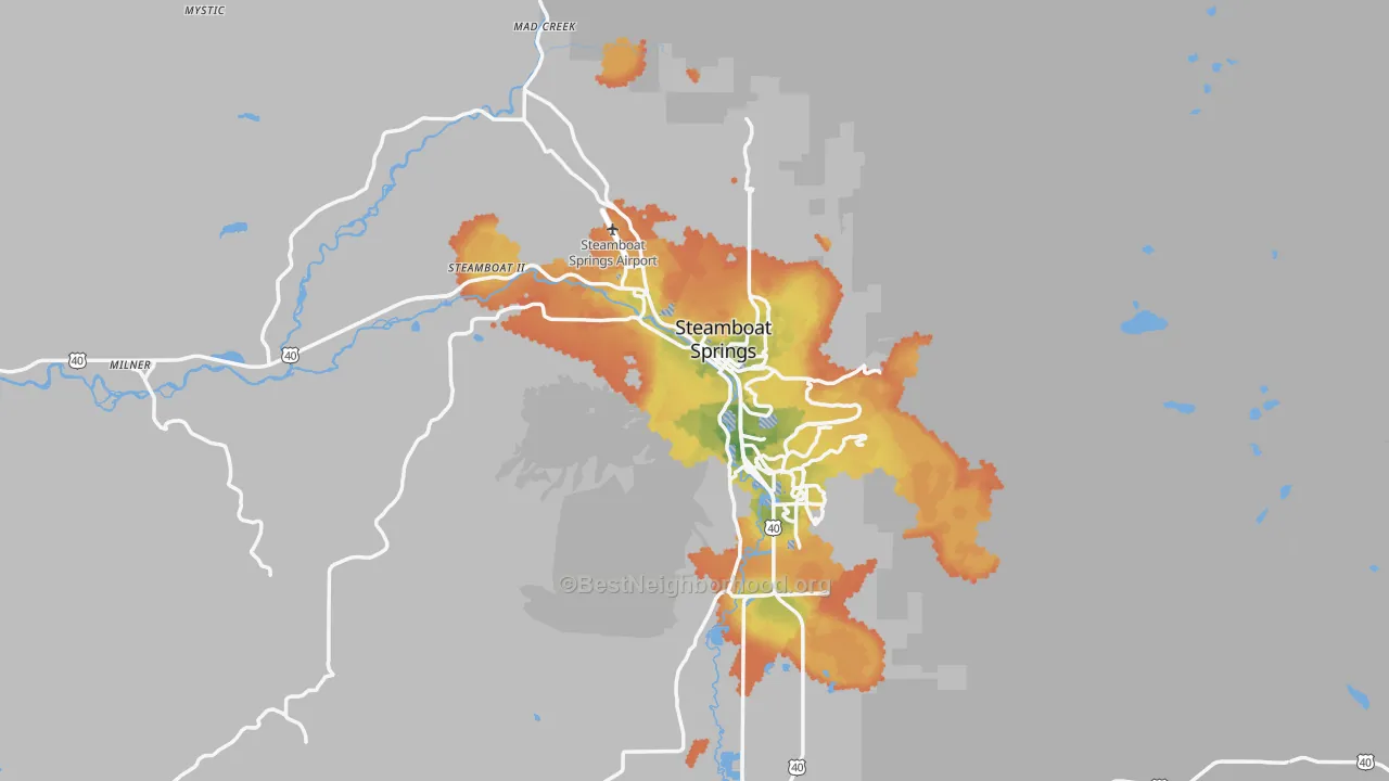 Bike Grade map of Steamboat Springs, CO