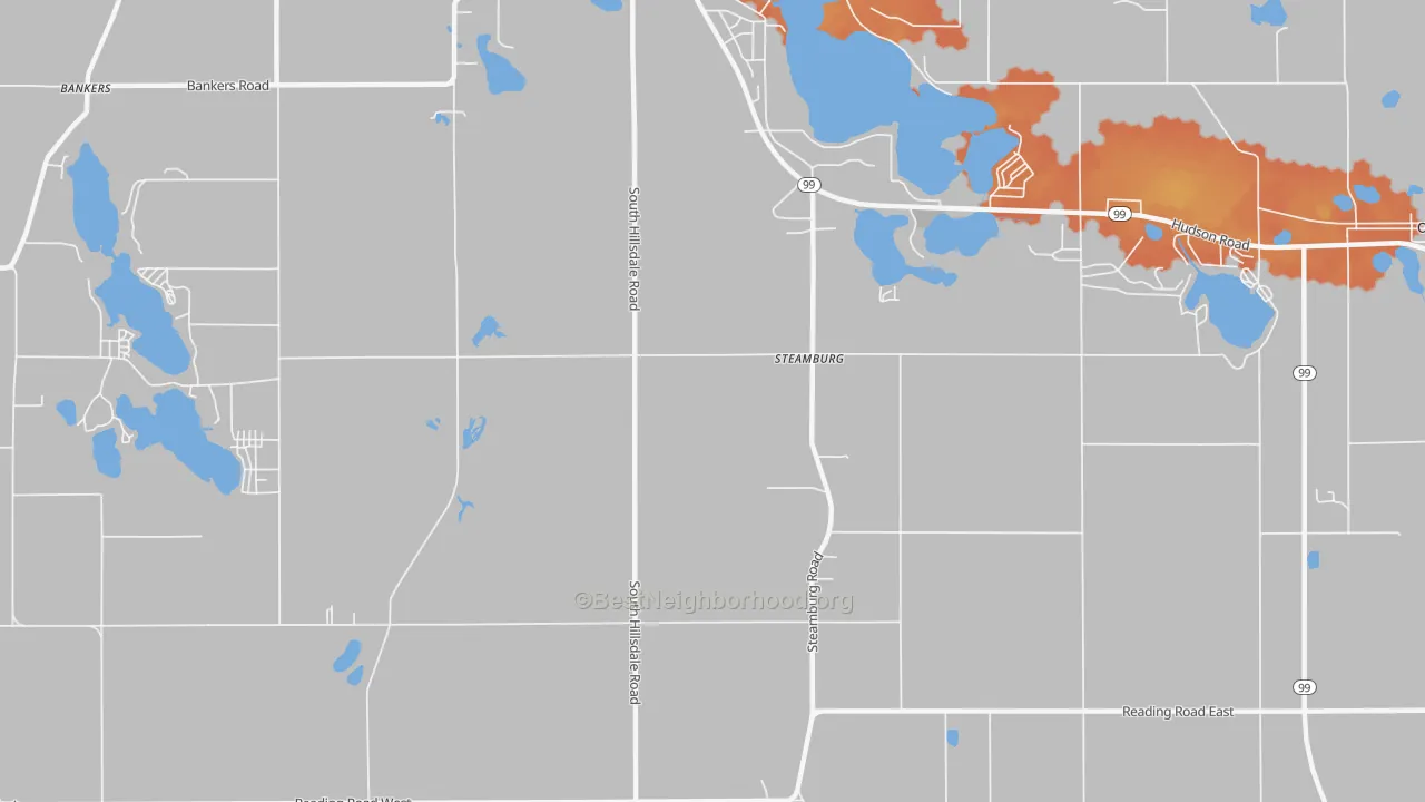 Bike Grade map of Steamburg, MI