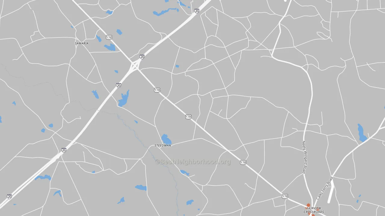 Bike Grade map of Steedman, SC