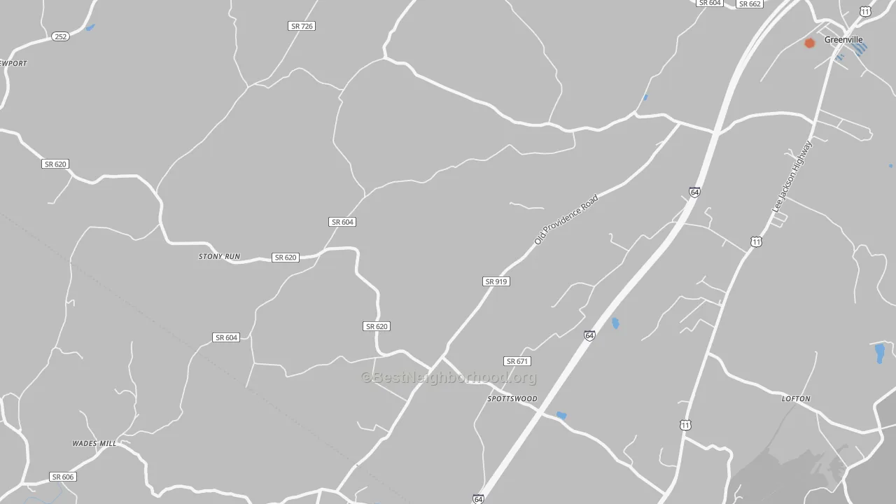 Bike Grade map of Steeles Tavern, VA