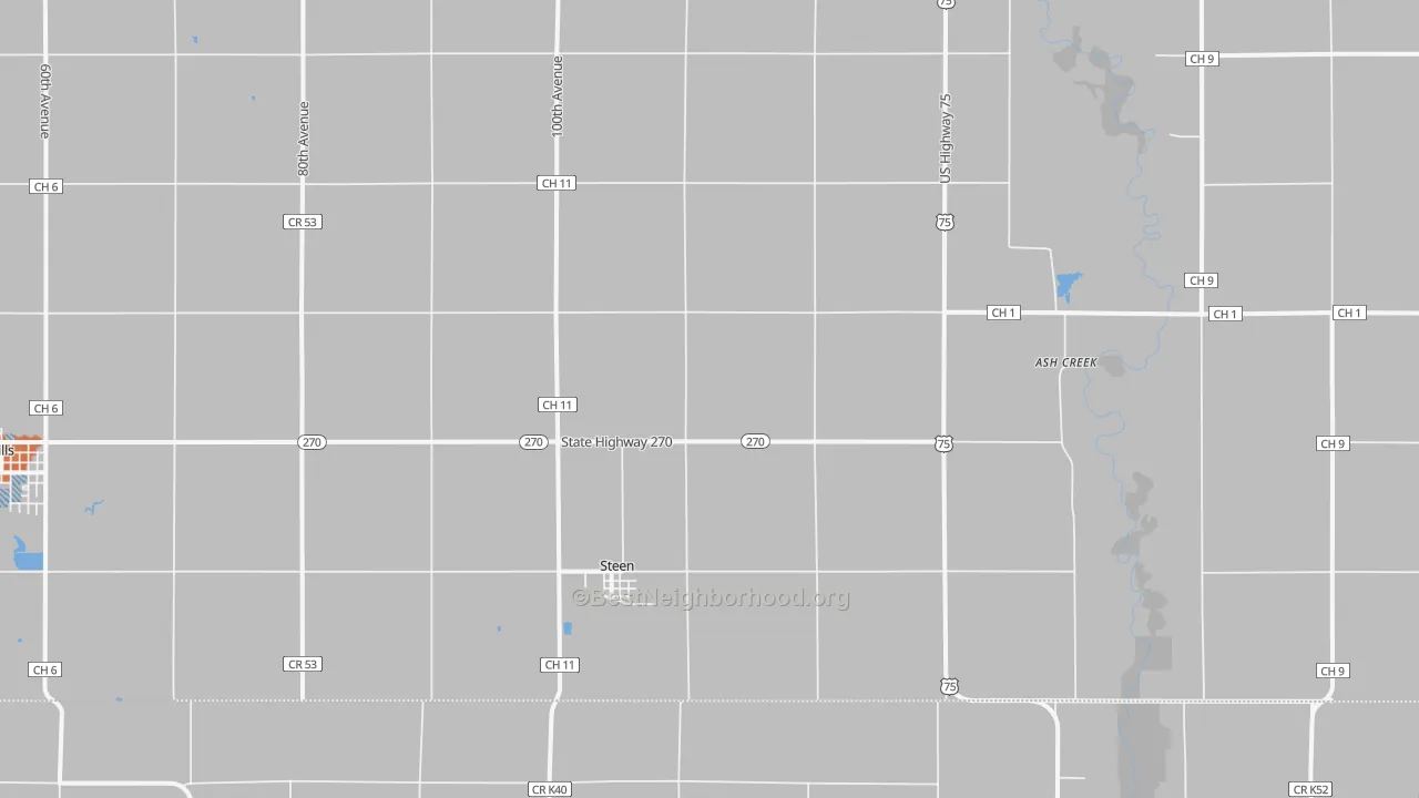 Bike Grade map of Steen, MN