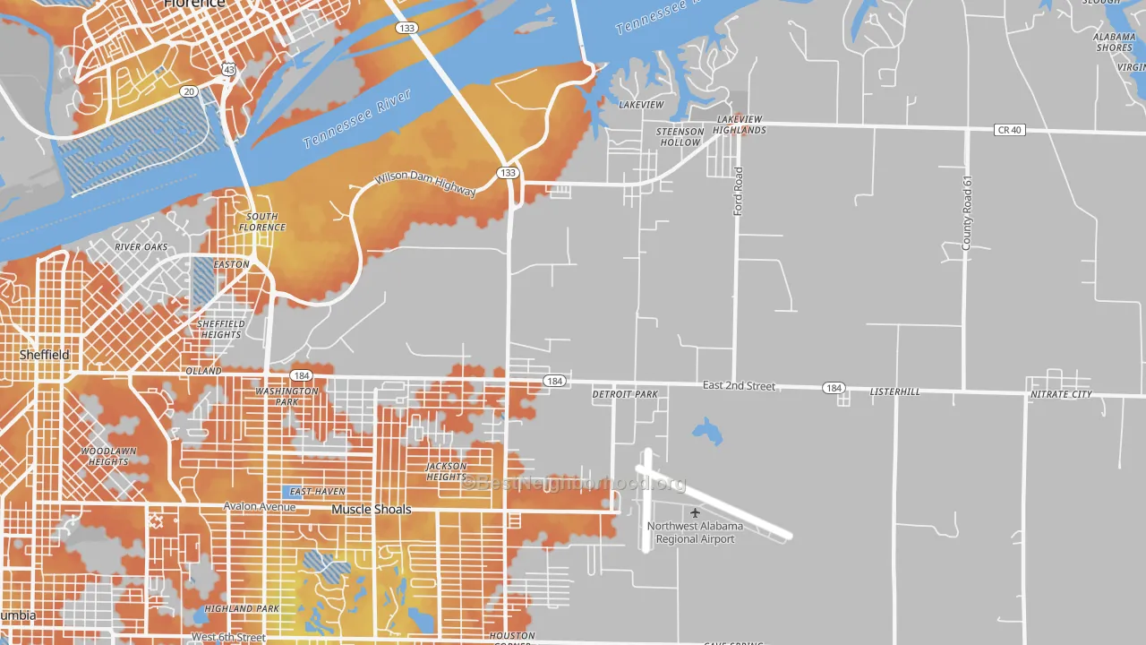 Bike Grade map of Steenson Hollow, AL