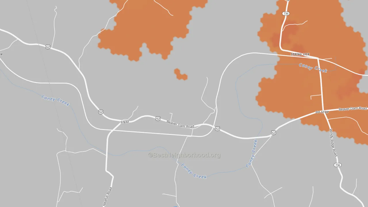 Bike Grade map of Steff, KY