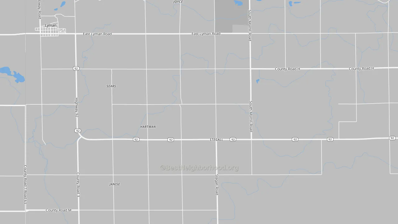 Bike Grade map of Stegall, NE