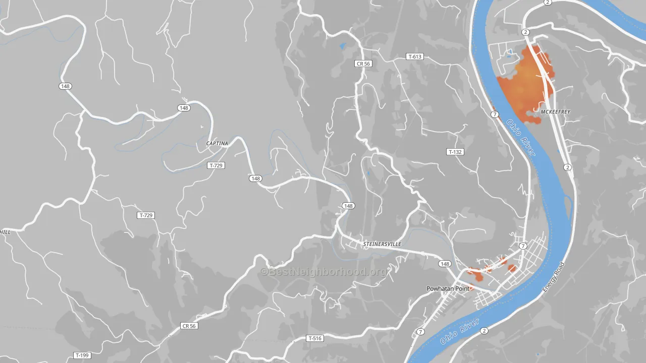 Bike Grade map of Steinersville, OH