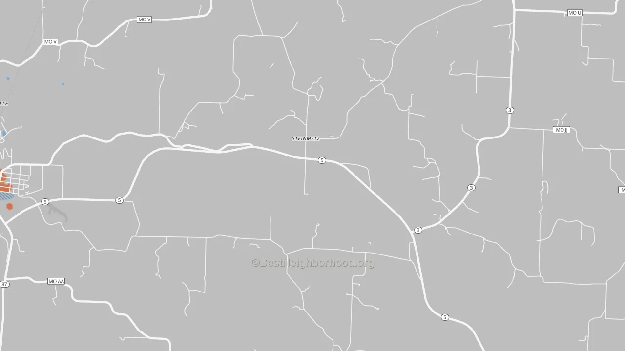 Bike Grade map of Steinmetz, MO