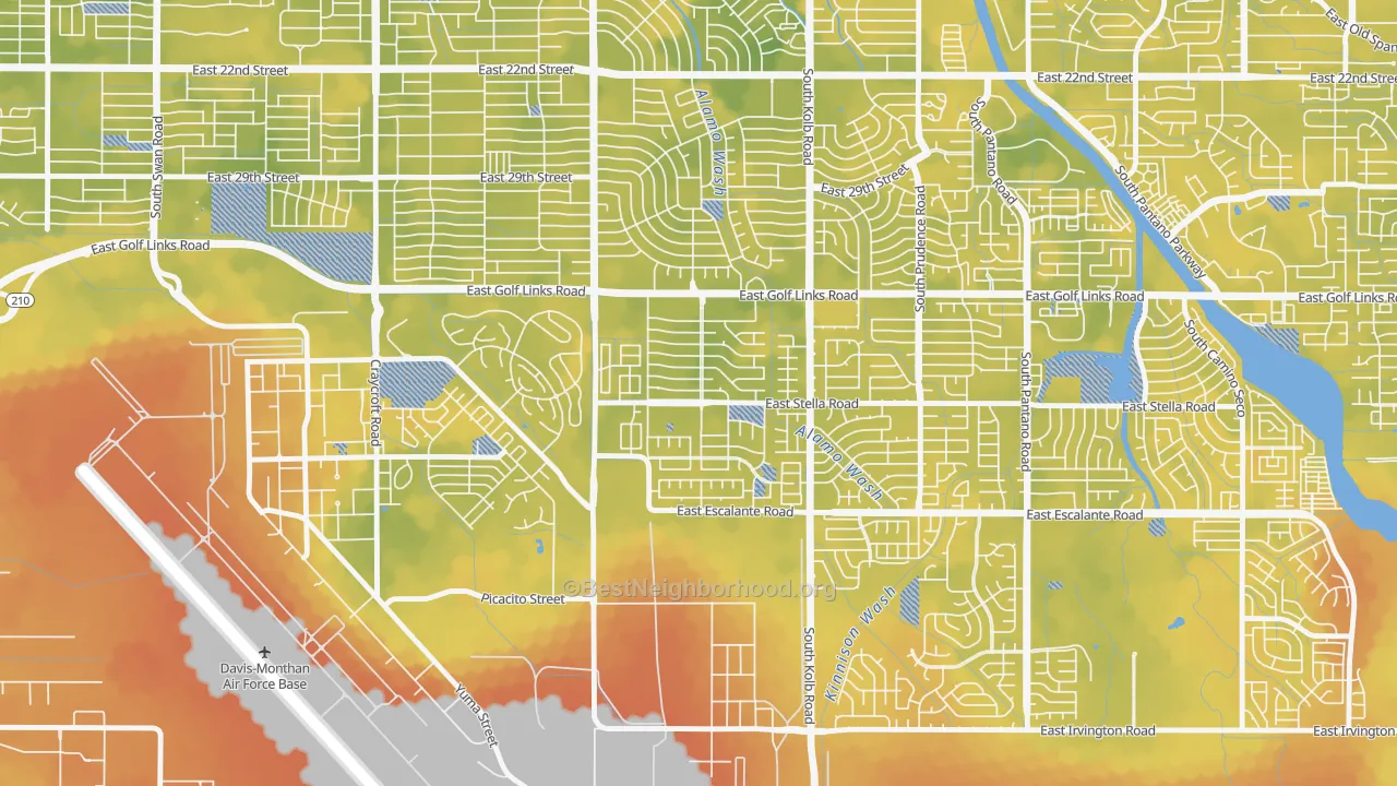 Bike Grade map of Stella Mann, Tucson, AZ