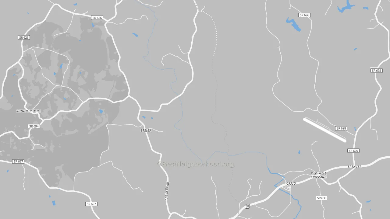 Bike Grade map of Stella, VA