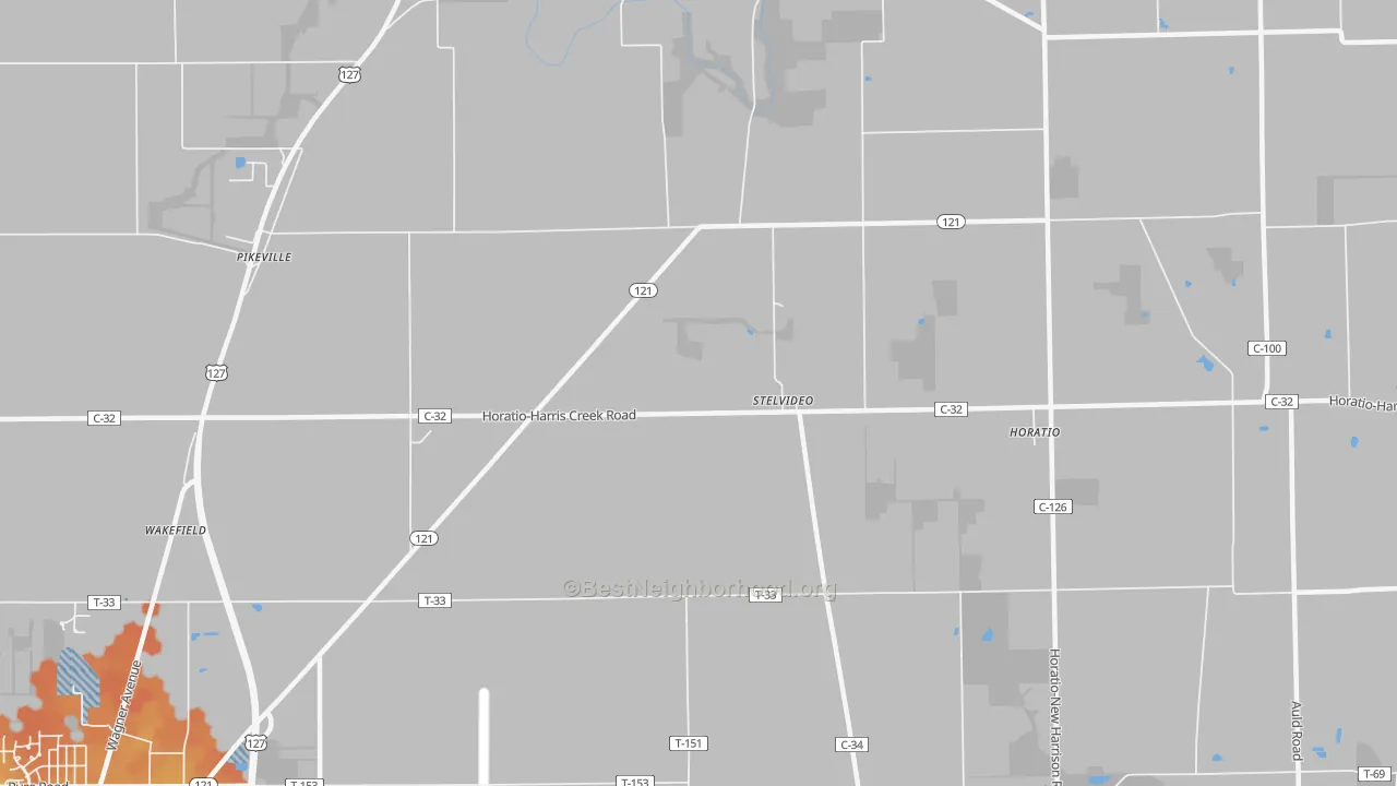 Bike Grade map of Stelvideo, OH