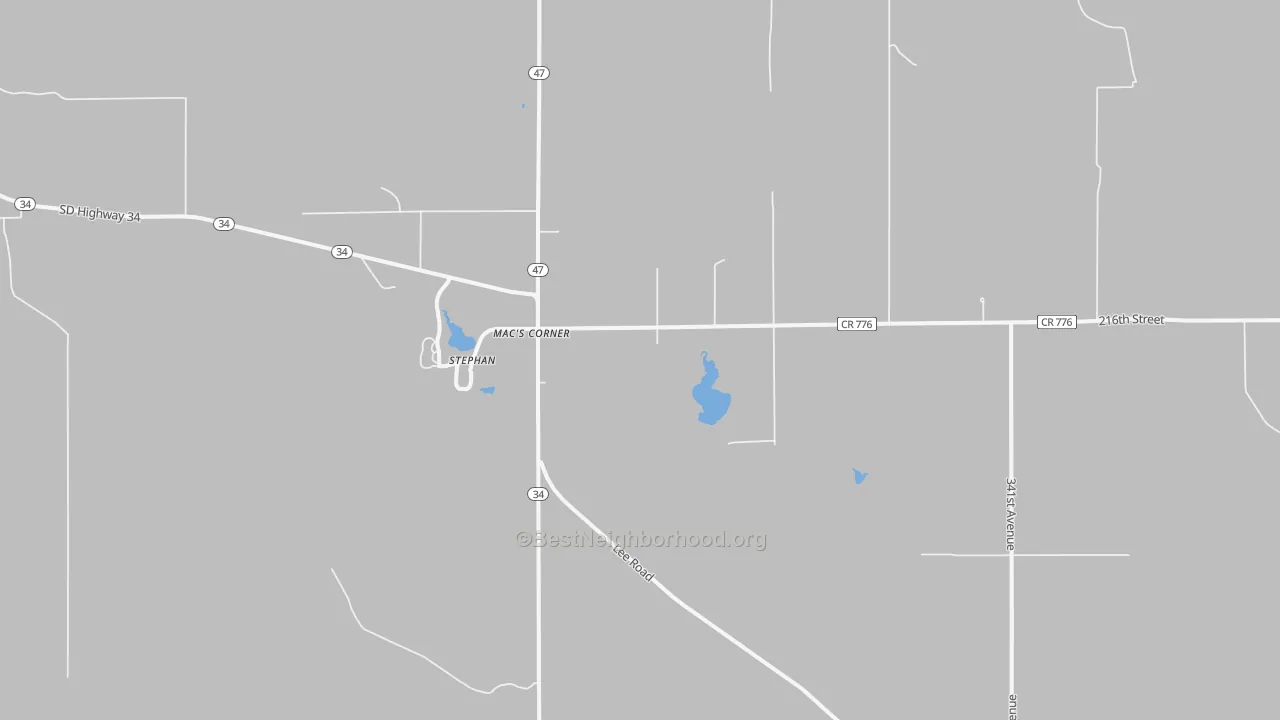 Bike Grade map of Stephan, SD